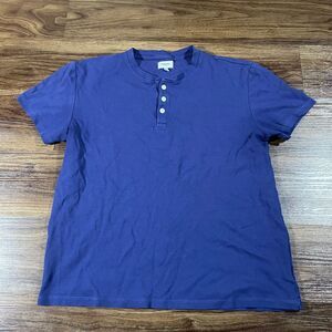 Hyden Yoo New York Men’s Short Sleeve Blue Button Henley Shirt Size Medium